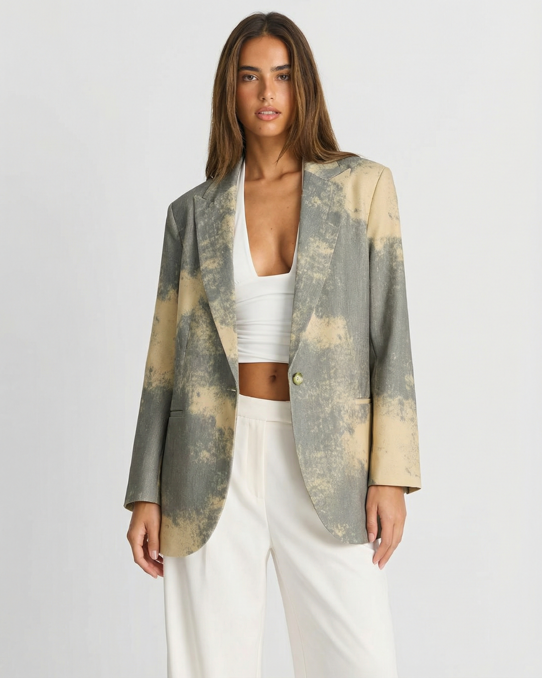 Abstract Print Tailored Statement Blazer