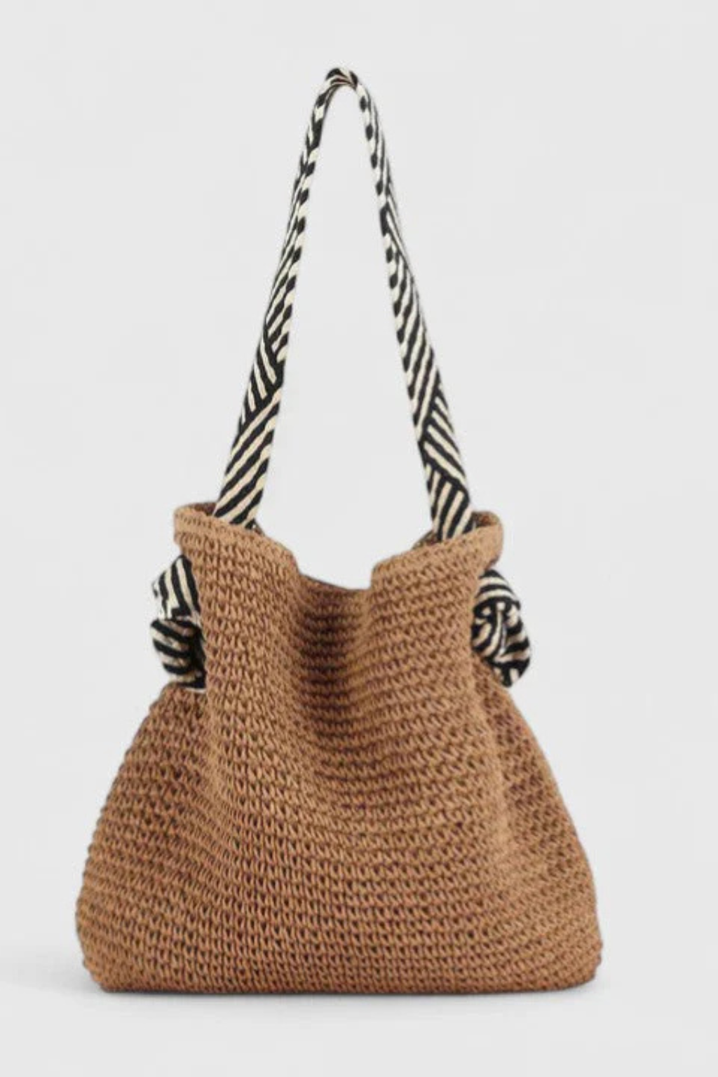 Briar | Women Woven Straw Contrast Strap Shoulder Tote Bag