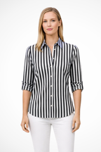 Chloe | Women Slim Fit Striped Shirt Long Sleeve Blouse