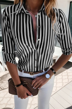 Chloe | Women Slim Fit Striped Shirt Long Sleeve Blouse