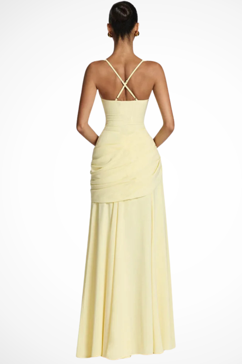 Clarisse | Women Square Neck Ruched A Line Maxi Wedding Guest Dress