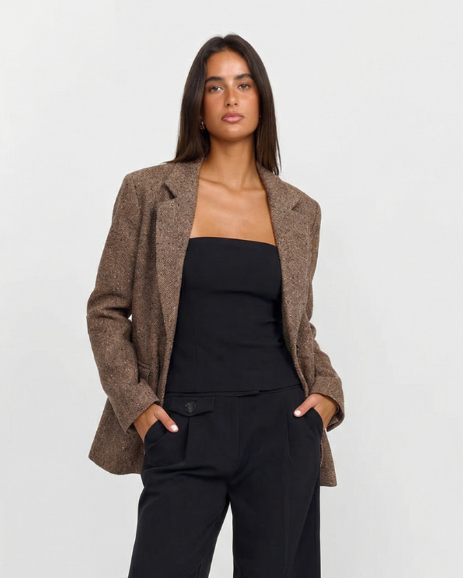 Classic Tailored Tweed Blazer