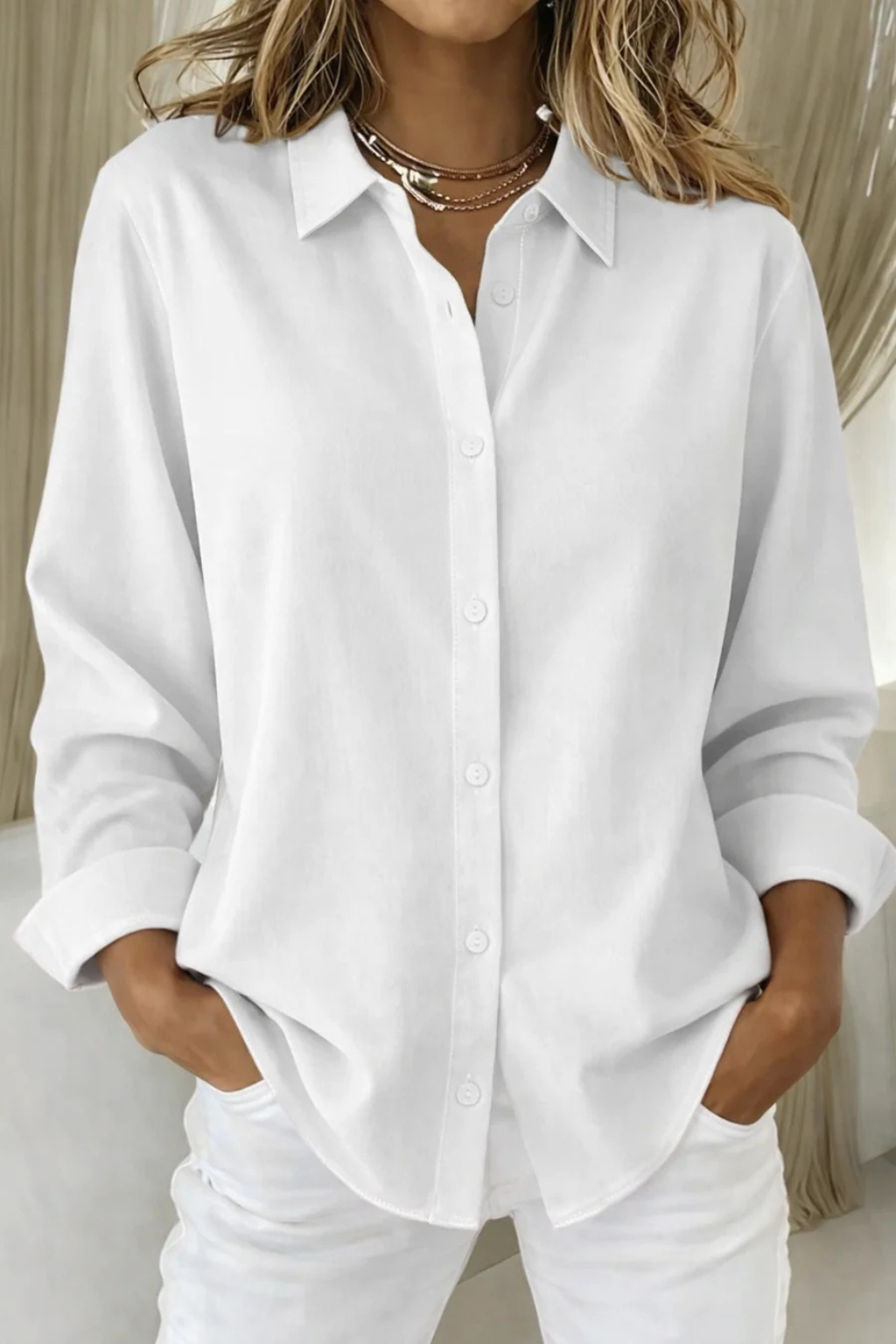 Darcy | Women Relaxed Fit Long Sleeve Collared Button Down Shirt