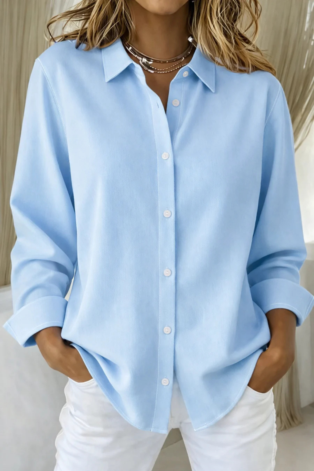 Darcy | Women Relaxed Fit Long Sleeve Collared Button Down Shirt
