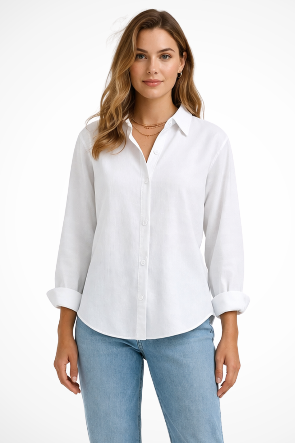 Darcy | Women Relaxed Fit Long Sleeve Collared Button Down Shirt