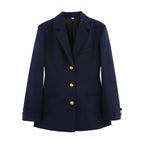 Double Breasted Gold Button Blazer