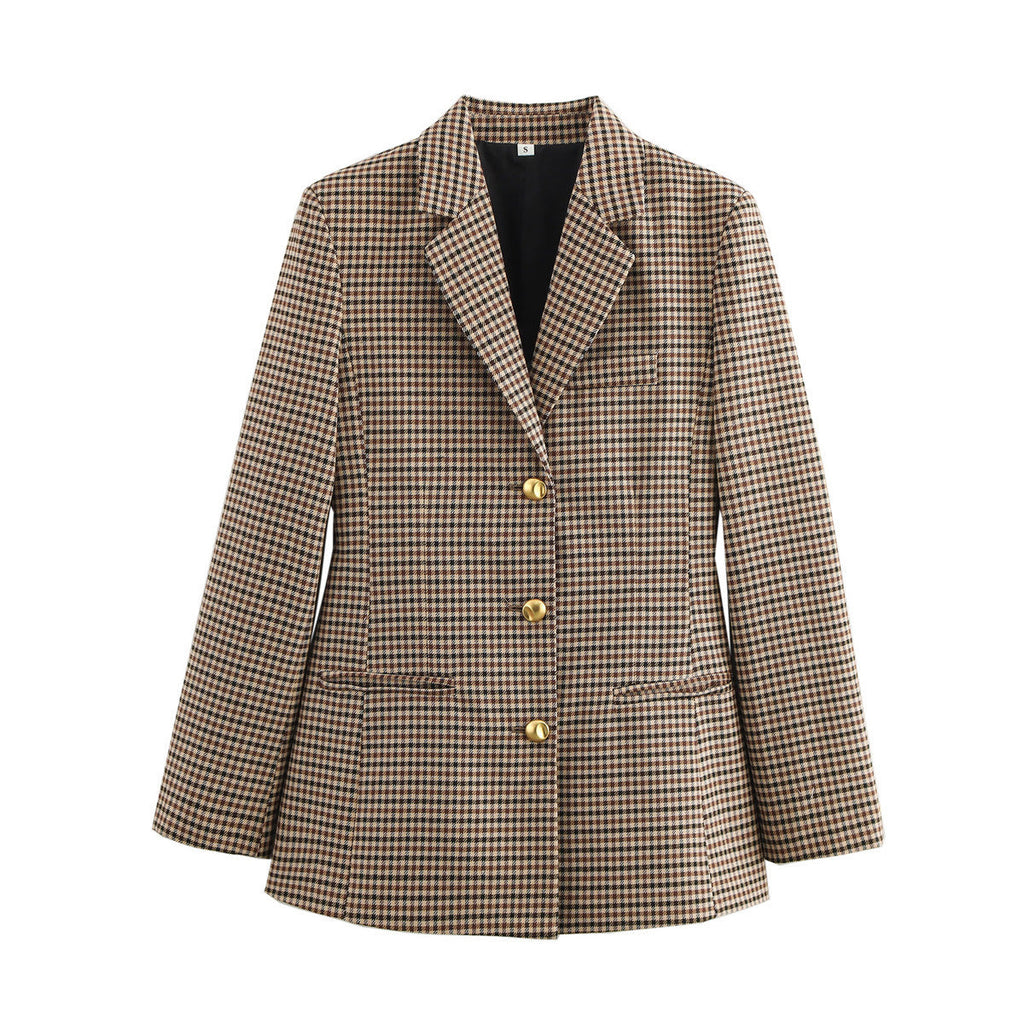Double Breasted Gold Button Blazer