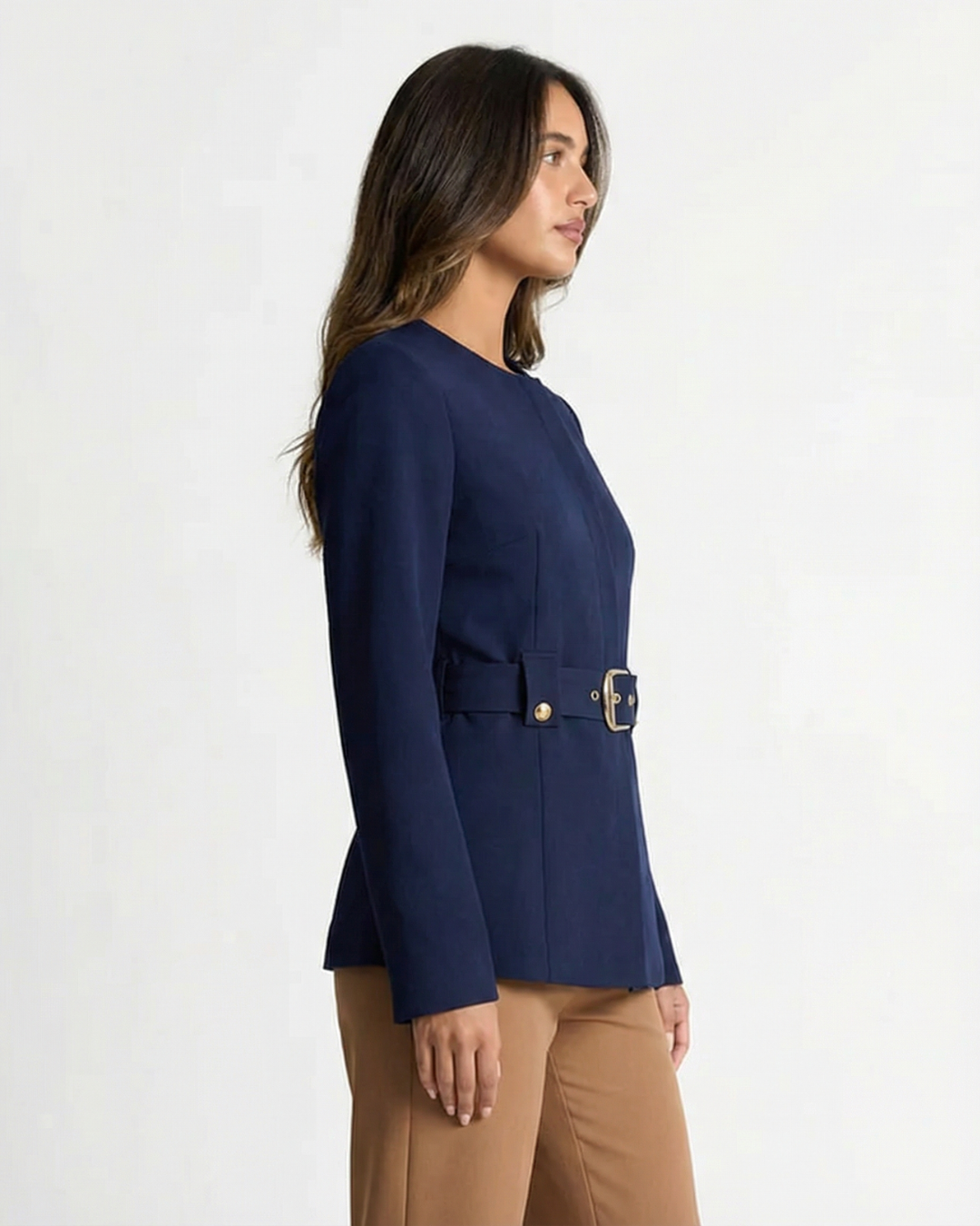 Elegant Belted Tailored Blazer