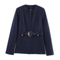 Elegant Belted Tailored Blazer