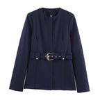 Elegant Belted Tailored Blazer