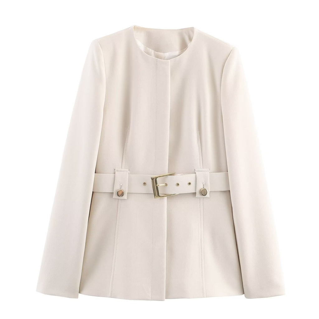 Elegant Belted Tailored Blazer