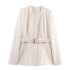Elegant Belted Tailored Blazer