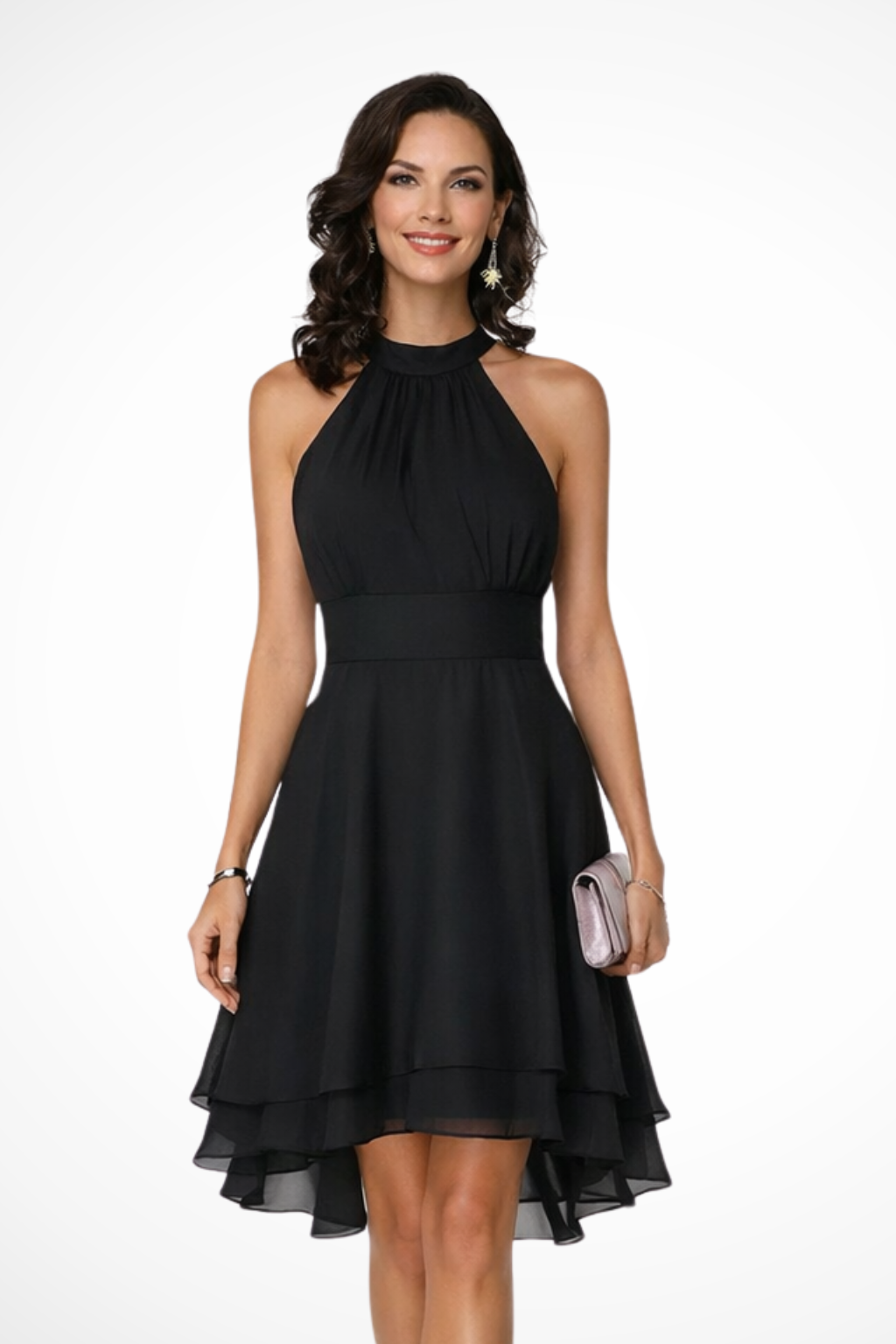 Eluned | Women Tiered Skirt Halter Mini Dress