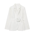Floral Belt Tailored Blazer