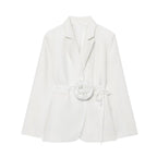 Floral Belt Tailored Blazer