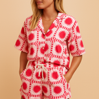 Floral blouse and shorts set for women | Kaia