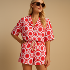 Floral blouse and shorts set for women | Kaia