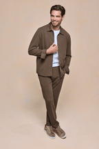 Geneva Textured Overshirt - Brown