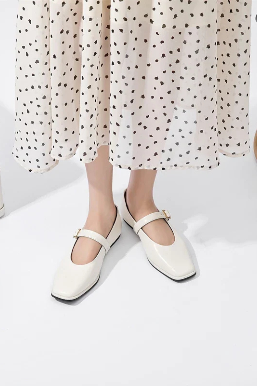 Georgiana | Women Square Toe Buckle Strap Mary Jane Ballet Flats