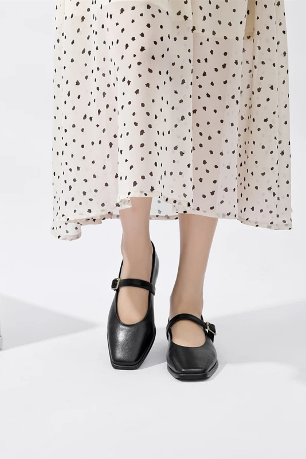 Georgiana | Women Square Toe Buckle Strap Mary Jane Ballet Flats