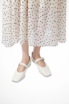 Georgiana | Women Square Toe Buckle Strap Mary Jane Ballet Flats