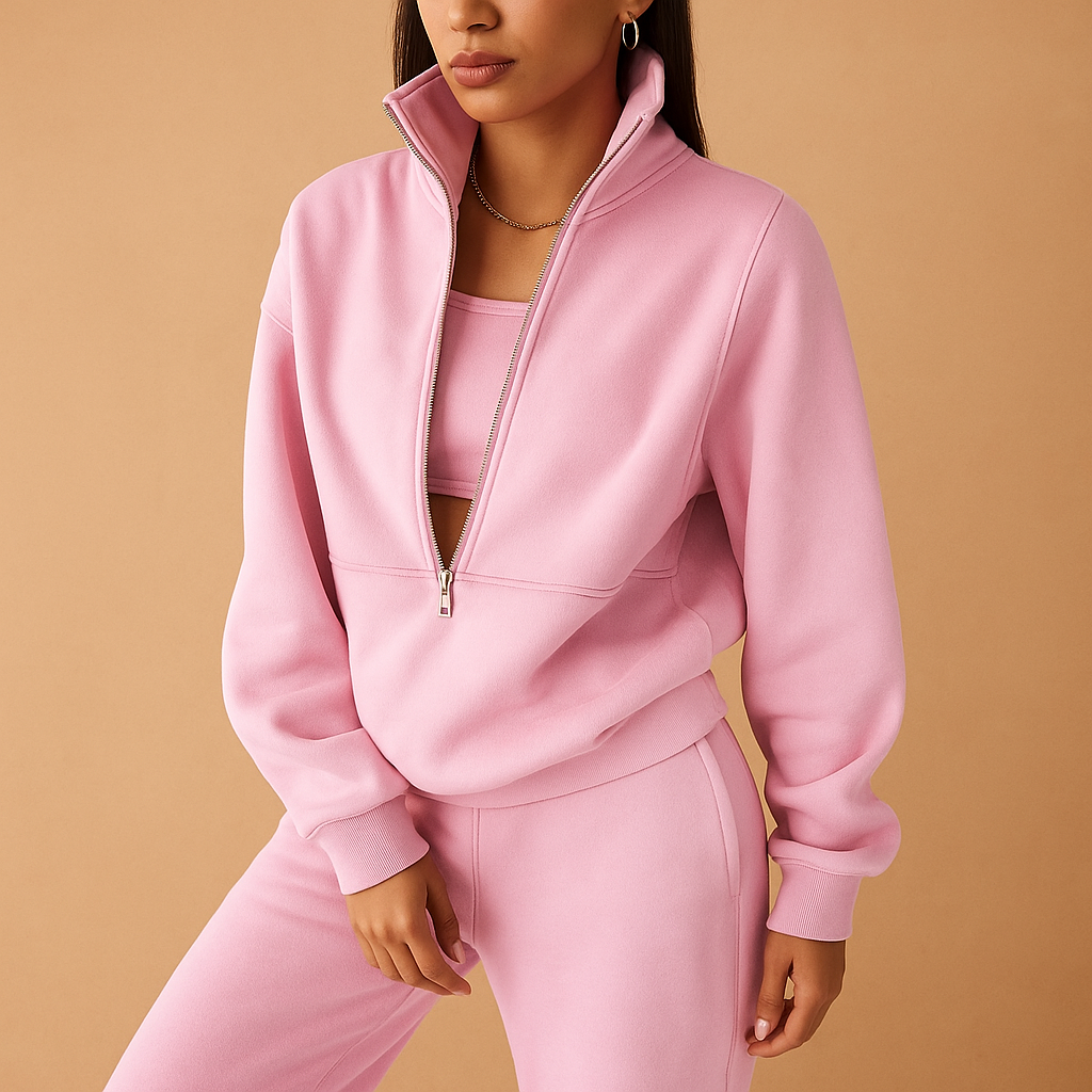 Half-zip sweatshirt and jogger set for women | Loïs