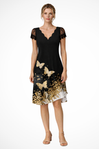 Harriet | Women Lace Sleeve Midi Wedding Guest Dress