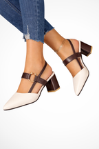 Harriet | Women Pointed Toe Ankle Strap Slingback Heels