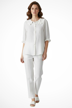 Harriet | Women Ruffle Collar Button Down Blouse with Frill Sleeves