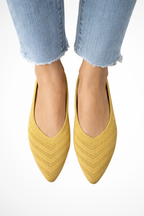Henrietta | Women Pointed Toe Knit Slip On Ballet Flats