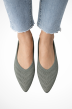 Henrietta | Women Pointed Toe Knit Slip On Ballet Flats
