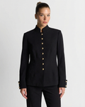 High Neck Gold Button Tailored Blazer