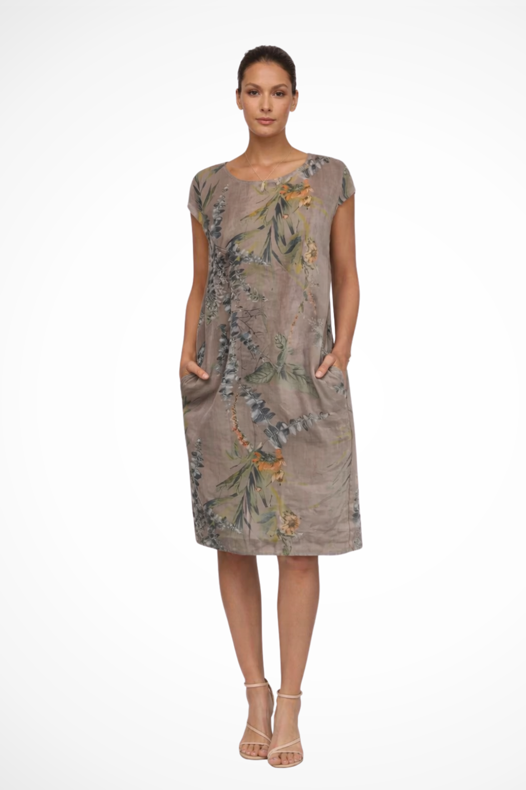 Ivy | Women Casual Relaxed Fit Summer Dress with Botanical Print