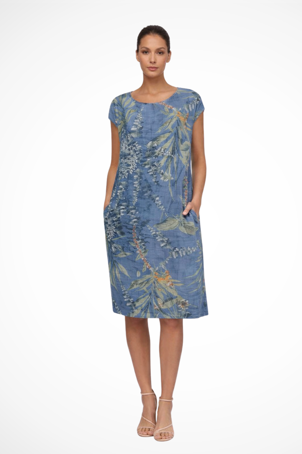Ivy | Women Casual Relaxed Fit Summer Dress with Botanical Print