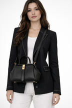 Joanna | Women Structured Mini Top Handle Crossbody Bag with Gold Clasp