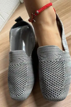 Laurentia | Women Square Toe Knit Mesh Slip On Ballet Flats