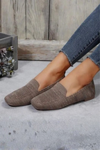 Laurentia | Women Square Toe Knit Mesh Slip On Ballet Flats