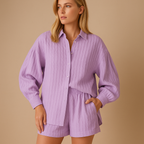Lightweight summer blouse and shorts set for women | Hazel