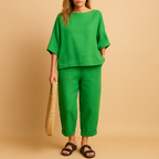 Loose shirt and ankle-length trousers set for women | Mira