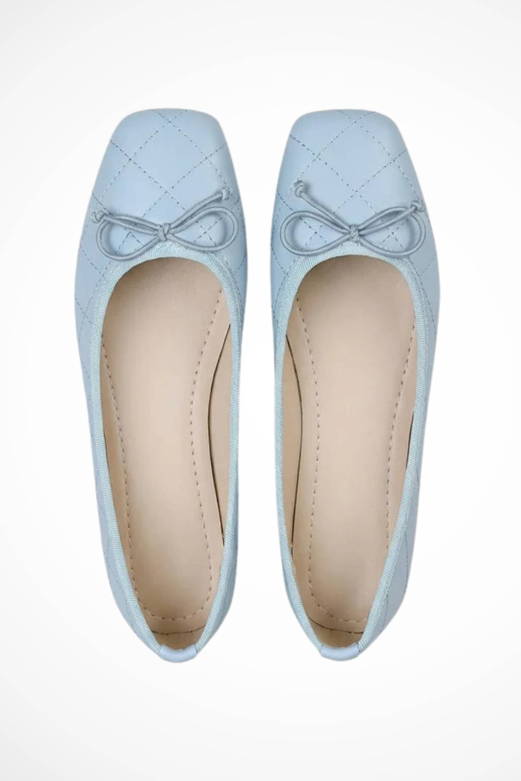 Millicent | Women Quilted Square Toe Bow Detail Ballet Flats