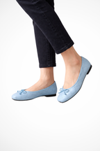 Millicent | Women Quilted Square Toe Bow Detail Ballet Flats