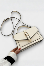 Milo | Women Structured Flap Gold Buckle Detail Crossbody Bag