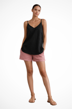 Nerina | Women’s Spaghetti Strap Linen Spring Top