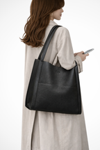 Neva | Women Structured Front Pocket Textured Tote Shoulder Bag