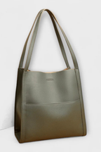 Neva | Women Structured Front Pocket Textured Tote Shoulder Bag
