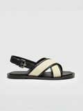 Orizelle | Canvas & Leather Crossover Sandals