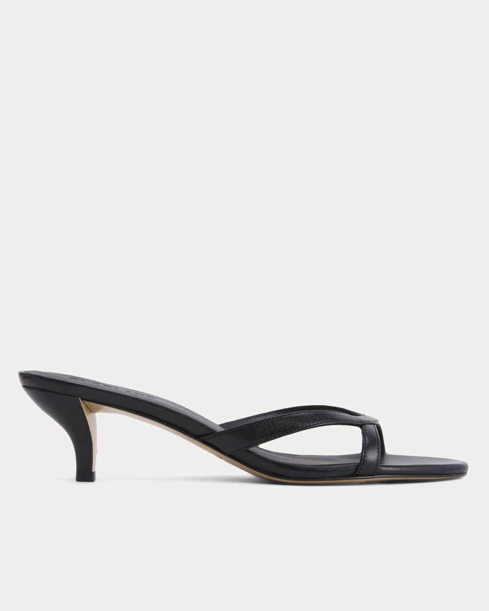 Orizelle | Strappy Leather Kitten Heel Mules — Black