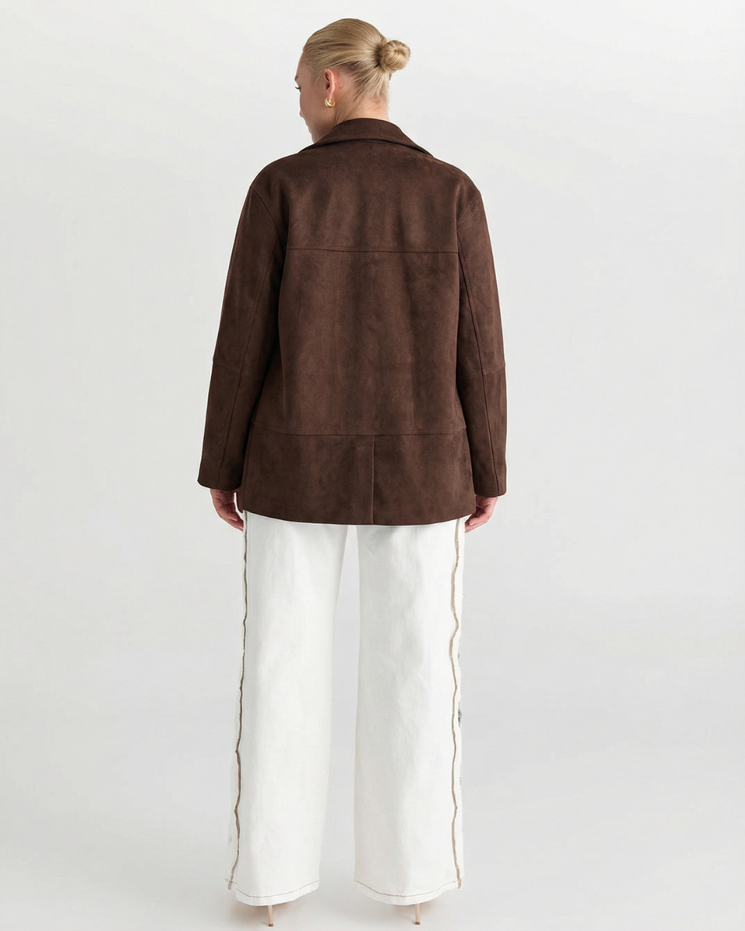 Oversized Faux Leather Relaxed Blazer