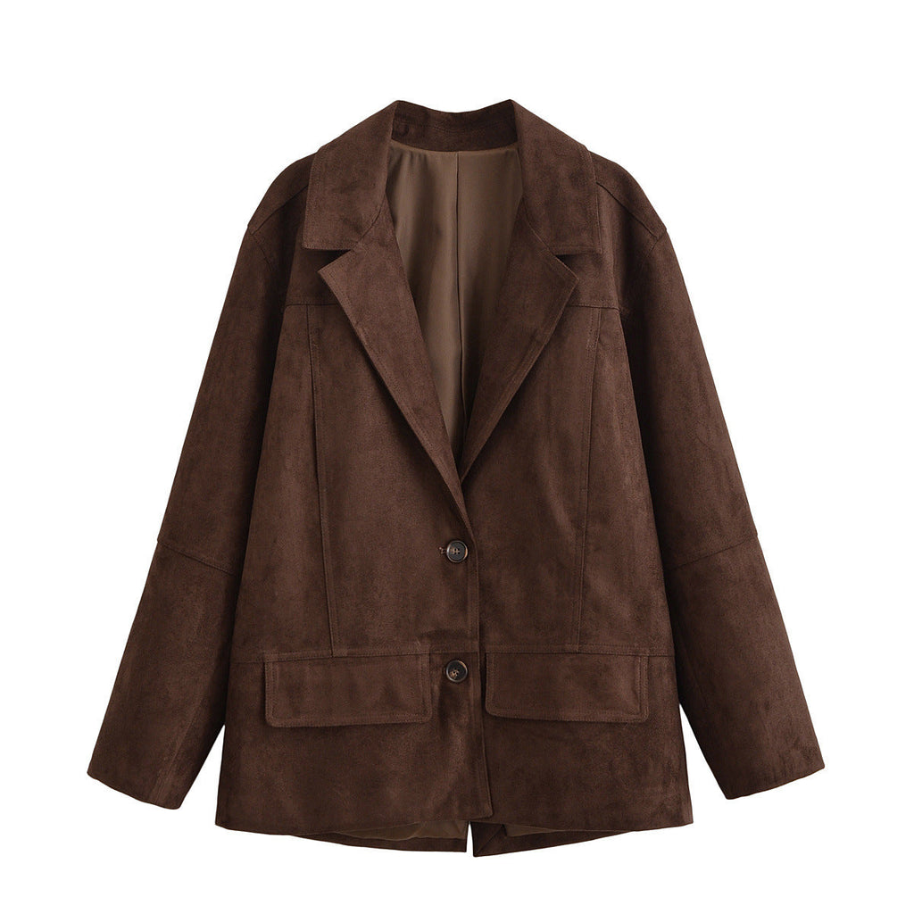 Oversized Faux Leather Relaxed Blazer