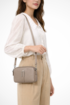 Pella | Women Compact Double Zip Crossbody Shoulder Bag